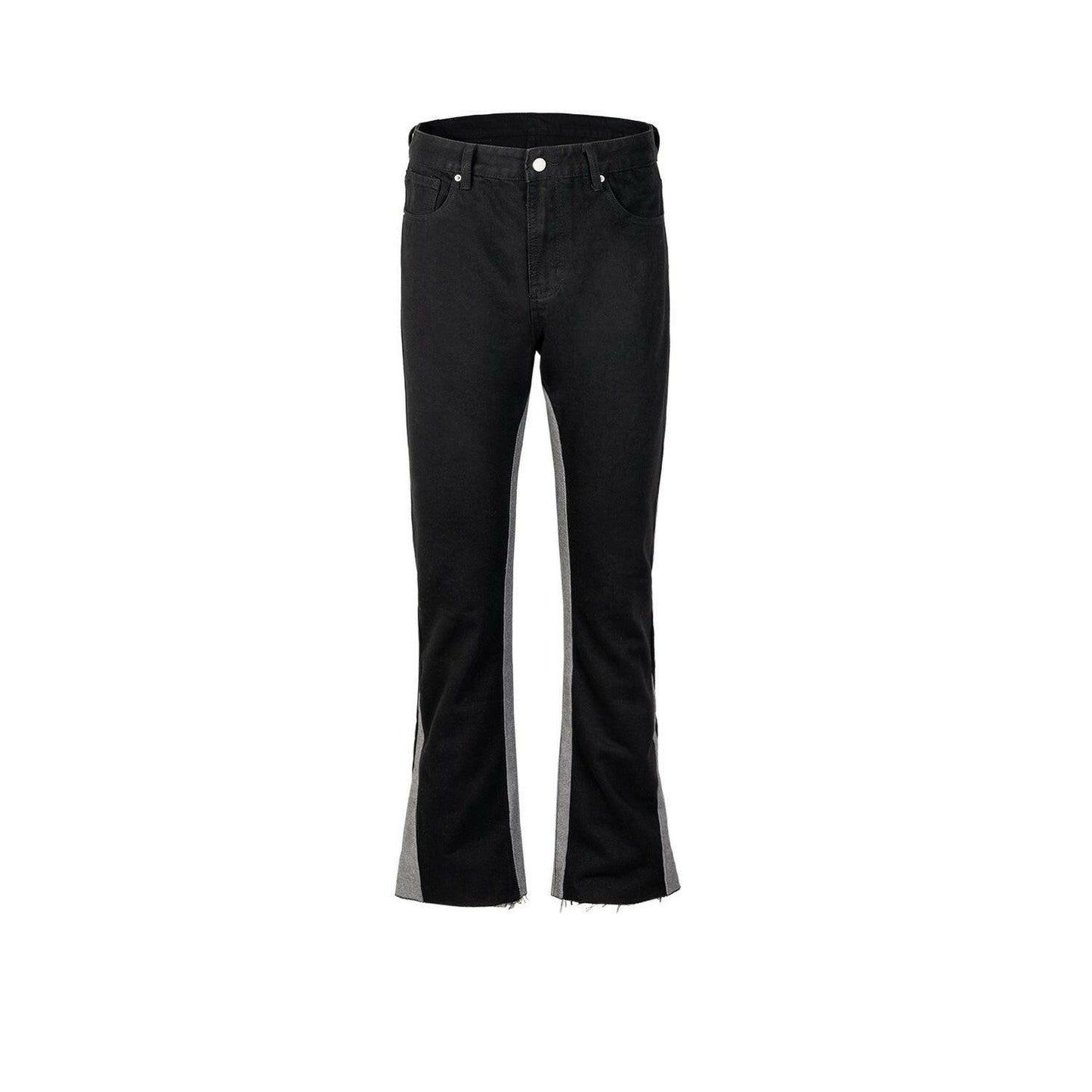 Men's Contrasting Black And Gray Trousers