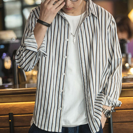 Fabric Striped Long Sleeve Shirt