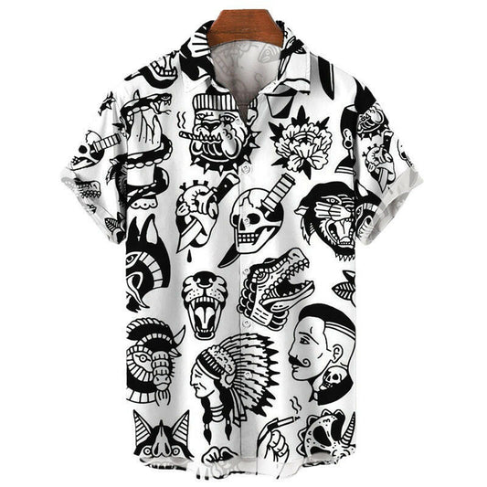 Men's Shirt 3D Digital Printing Hawaii Short Sleeve