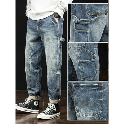 Men's Jeans Stretch Slim-fitting Patchwork Casual