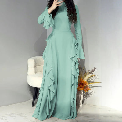 Slim Fit High Waist Bell Sleeve Dresses