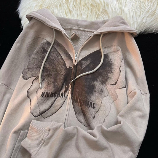 Butterfly Print Hoodie Women