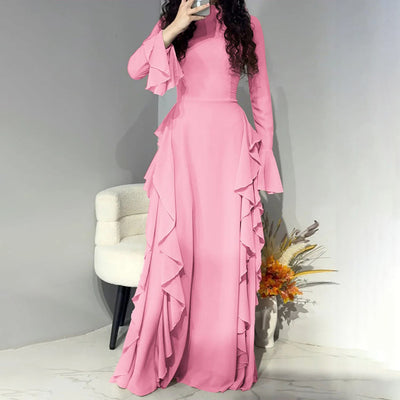 Slim Fit High Waist Bell Sleeve Dresses