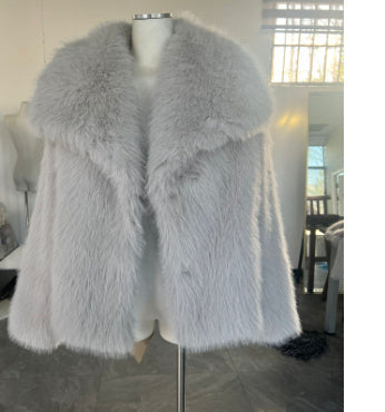 Women’s Warm Plush Lapel Jacket – Winter Outwear