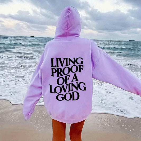 Brushed Hoodie 'Living Proof of a loving God'