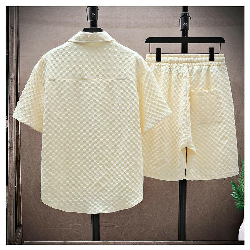 Summer Men's Loose Shirt and Shorts Set