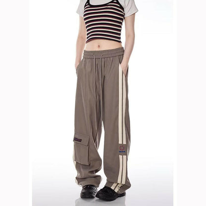 Women's Vintage Stripe Multi-pocket Casual Pants