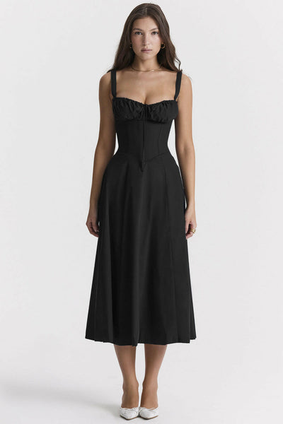 French High Split Suspender Dress Summer Party Wear