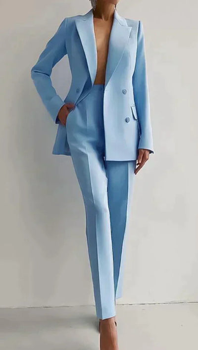Women’s Single-Breasted Blazer & Slim Fit Suit Set