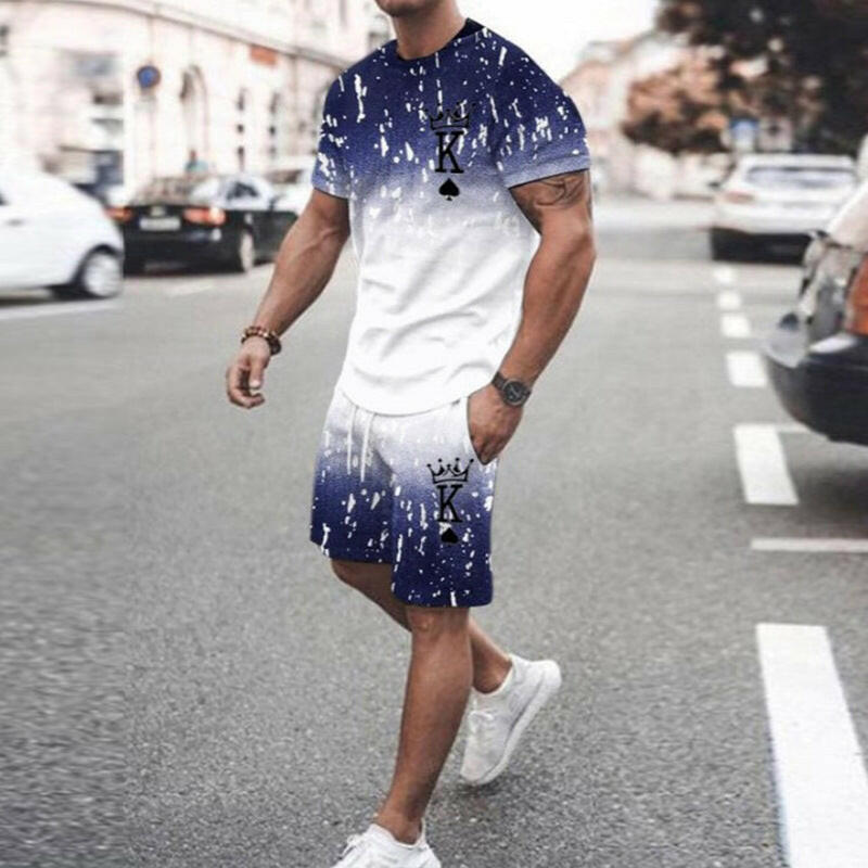 Summer New Men's 3D Printed Set