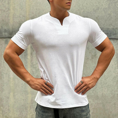 Men's Fashion Loose V-neck Short-sleeved Shirt