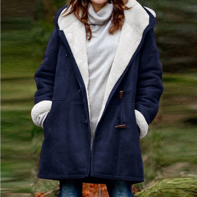 Winter Jackets For Women Sherpa Lined Jacket Duffle Toggle Coat Hooded Fleece